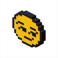 Emoji skeptic in isometry on a white background. vector