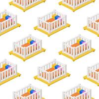 Pattern of cradles in isometry. vector