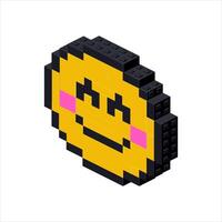 Emoji smile in isometry on a white background. vector