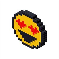 Emoji in love in isometry on a white background. vector