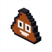 Emoji poop in isometry on a white background. vector