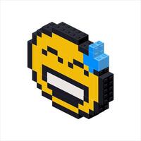 Emoji joyful in isometry on a white background. vector