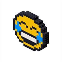Emoji laughter in isometry on a white background. vector