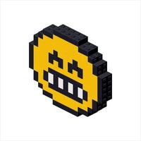 Emoji unhappy in isometry on a white background. vector