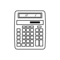 Calculator doodle icon. Science and Technology line art symbol. vector