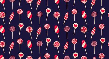 Christmas lollipops seamless pattern. Merry Christmas and Happy New Year background. vector