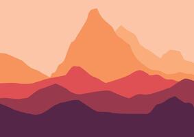 A panoramic illustration of mountain layers. vector