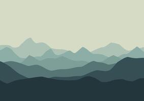 A panoramic illustration of mountain layers. vector