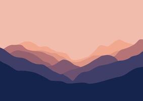 A panoramic illustration of mountain layers. vector