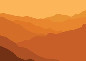 A panoramic illustration of mountain layers. vector