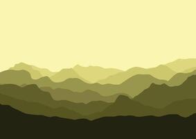 A panoramic illustration of mountain layers. vector