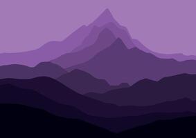A panoramic illustration of mountain layers. vector