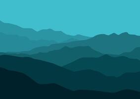A panoramic illustration of mountain layers. vector