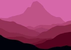 A panoramic illustration of mountain layers. vector