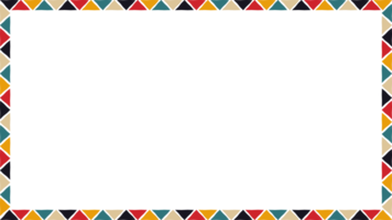 African triangles pattern frame border rectangular png