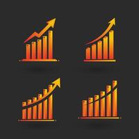 Rising up graph illustration design set. vector