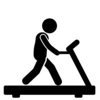 illustration of a person exercising using a treadmill vector