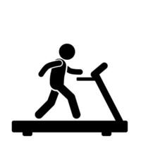 illustration of a person exercising using a treadmill vector