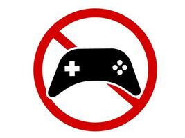 Forbidden game sign, with a stern expression. vector
