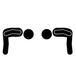 A simple stick figure apologizing vector