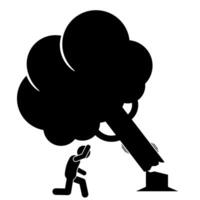 illustration of a man crushed by a falling tree vector