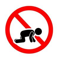 warning sign that toddlers are prohibited from entering vector