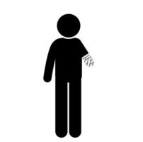Flat Stick Figure with Amputated Hand vector
