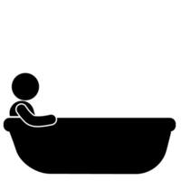 illustration of the behavior of soaking in a bathup vector