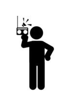 Flat design of a person enjoying radio show. vector