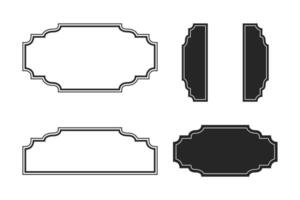Set of vintage label and badges shape collections. Black template for patch, insignias, overlay. vector