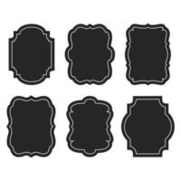 Set of vintage label and badges shape collections. Black template for patch, insignias, overlay. vector