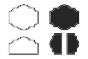 Set of vintage label and badges shape collections. Black template for patch, insignias, overlay. vector