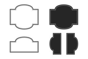 Set of vintage label and badges shape collections. Black template for patch, insignias, overlay. vector