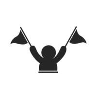 man hold flag icon vector