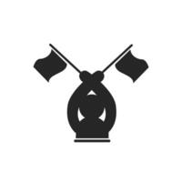 man hold flag icon vector