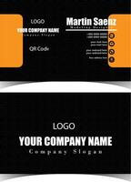 a business flyer template with orange and black squares vector