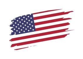 USA flag. American flag brush stroke. illustration isolated on white background vector