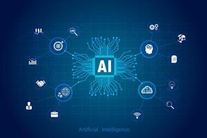 Big data technology and data science on virtual screen. Business analytics. vector