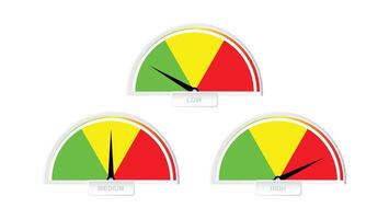 level meter with indicator set isolated on white background vector