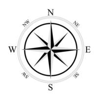 Compass background. Ancient black and white compass. vector
