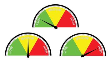 level meter set isolated on white background vector