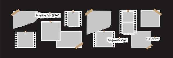 Pictures or photos frame collage. comics page grid layout abstract photo frames and digital photo wall template vector