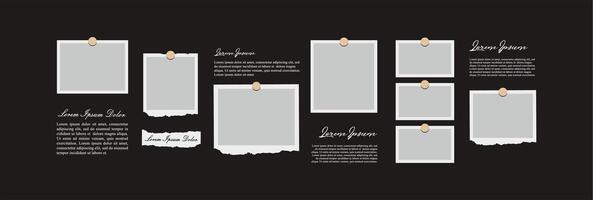 Pictures or photos frame collage. comics page grid layout abstract photo frames and digital photo wall template vector