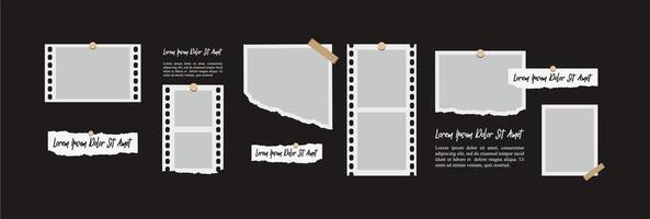 Pictures or photos frame collage. comics page grid layout abstract photo frames and digital photo wall template vector