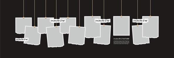 Pictures or photos frame collage. comics page grid layout abstract photo frames and digital photo wall template vector