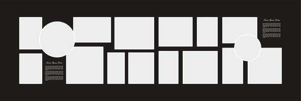 Pictures or photos frame collage. comics page grid layout abstract photo frames and digital photo wall template vector