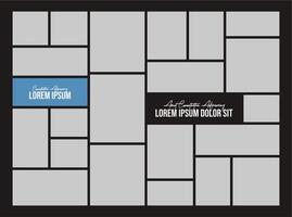 comics page grid layout abstract photo frames and digital photo wall template vector