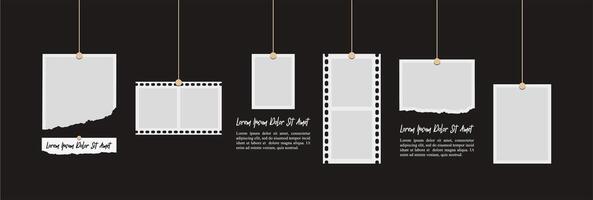 Pictures or photos frame collage. comics page grid layout abstract photo frames and digital photo wall template vector