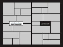 comics page grid layout abstract photo frames and digital photo wall template vector