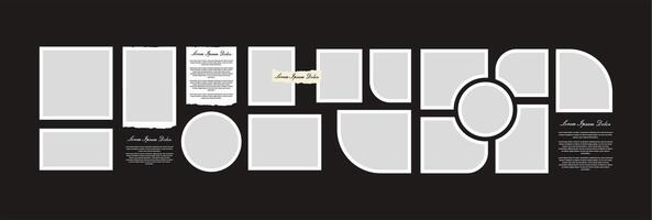 Pictures or photos frame collage. comics page grid layout abstract photo frames and digital photo wall template vector